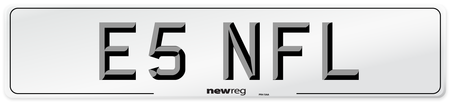 E5 NFL Number Plate from New Reg